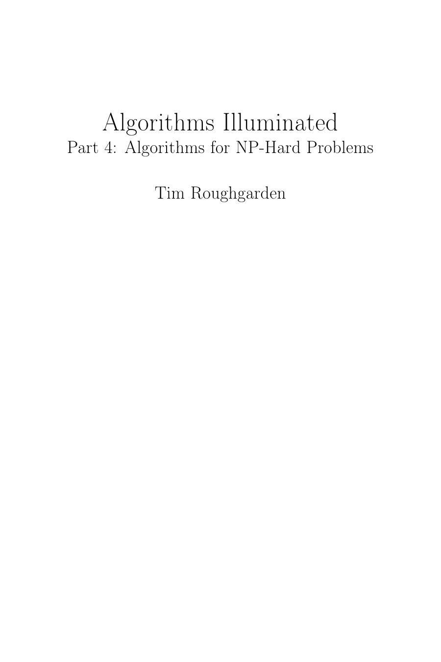 Algorithms Illuminated IV - NP